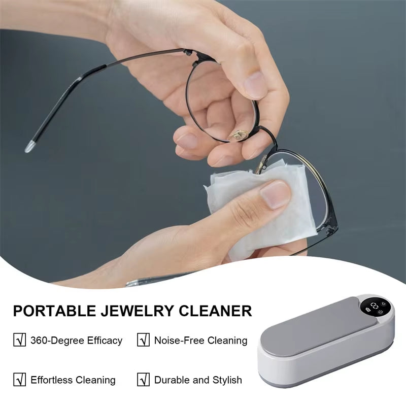 Portable Household Cleaning Machine, 450Ml Clean Pod Ultrasonic Cleaner, Jewelry Cleaner Machine for Ring, Glasses, Makeup Brush