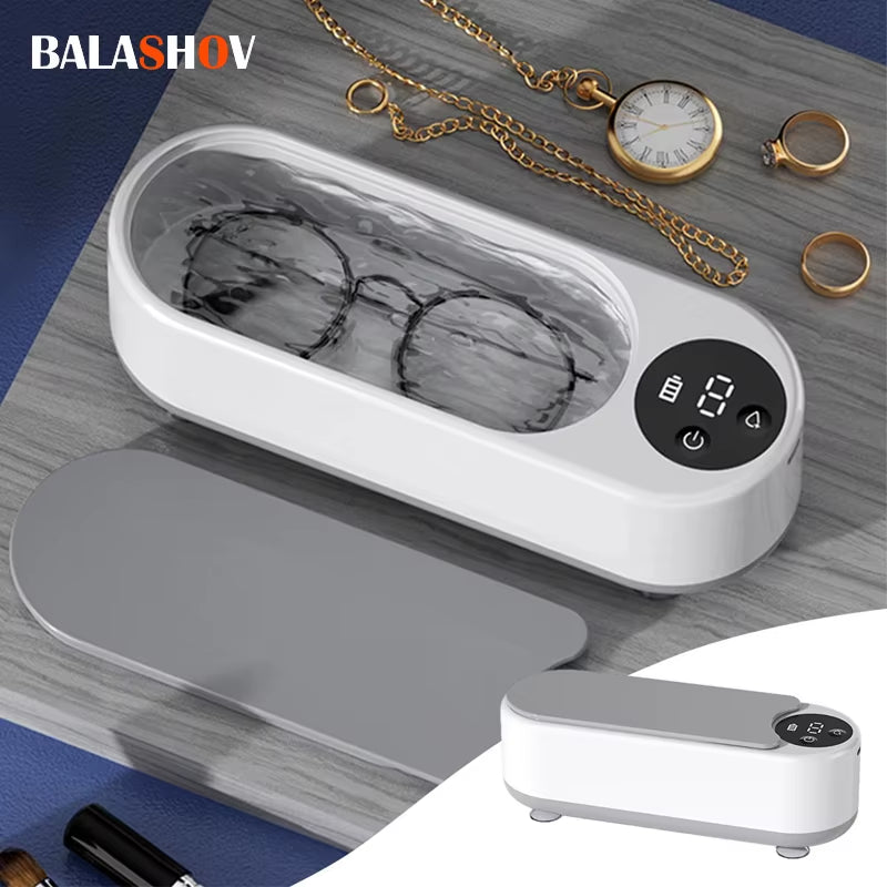 Portable Household Cleaning Machine, 450Ml Clean Pod Ultrasonic Cleaner, Jewelry Cleaner Machine for Ring, Glasses, Makeup Brush
