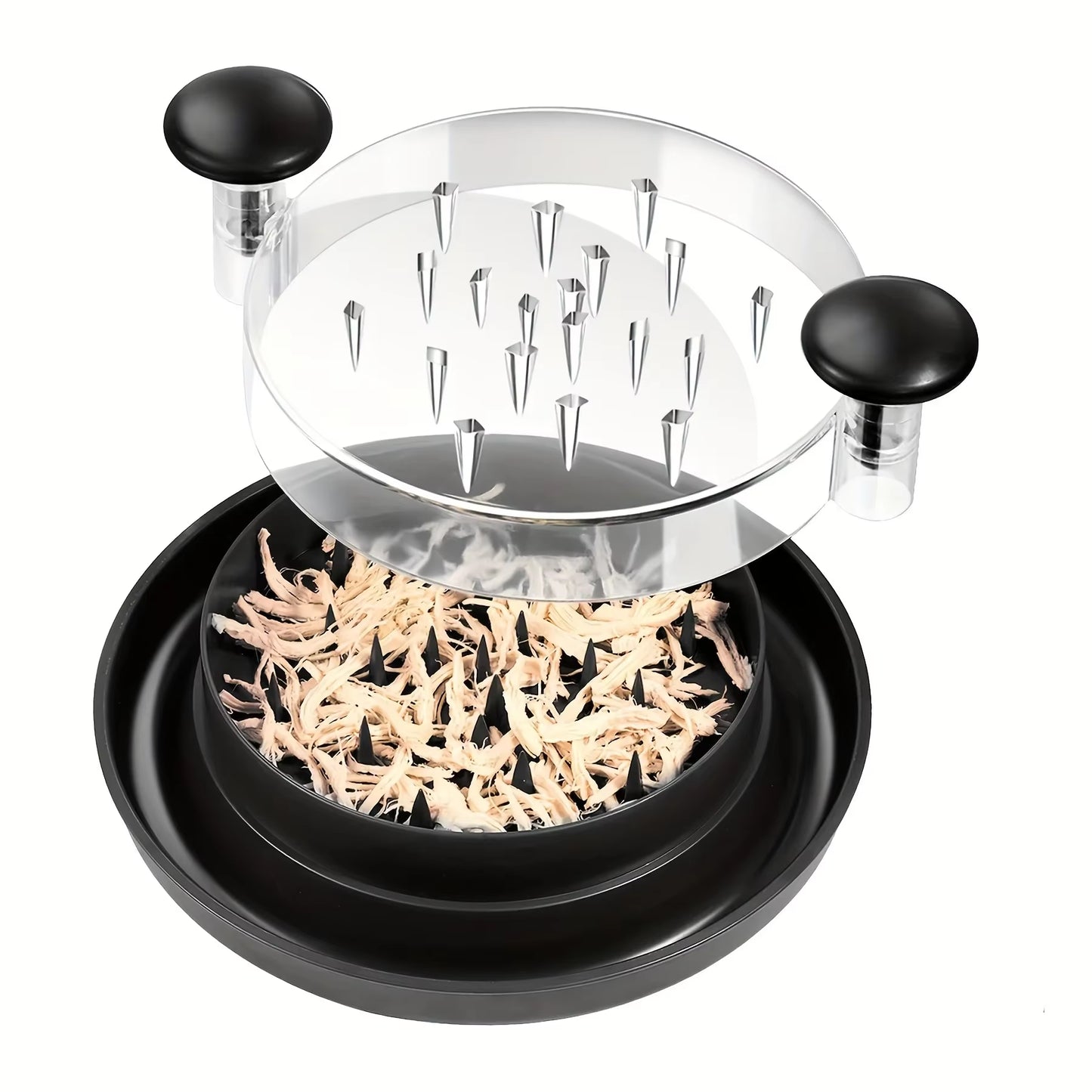 Upgraded Chicken Shredder with Transparent Cover – Large Anti-Slip Tool for Shredding Chicken, Beef & Vegetables